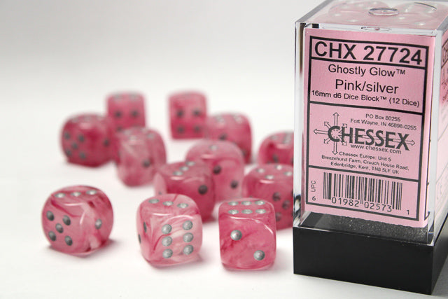 Chessex: D6  Ghostly Glow™ Dice sets - 12mm