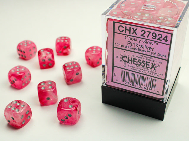 Chessex: D6 Ghostly Glow Dice Set - 12mm