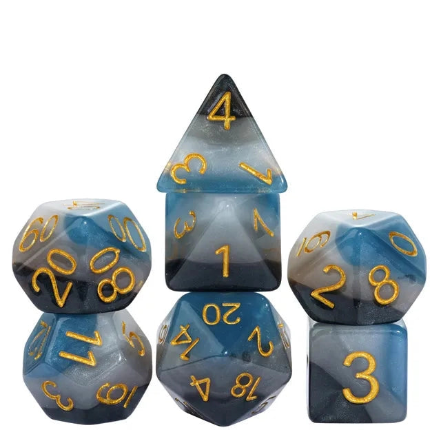 Yellow & Purple Jade Rpg Dice Set