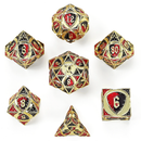 Metal Fighter RPG Dice Set Gold w/Red&Black