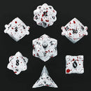 Solid Metal Paladin Dice Set - Matt White/Blood Splatter