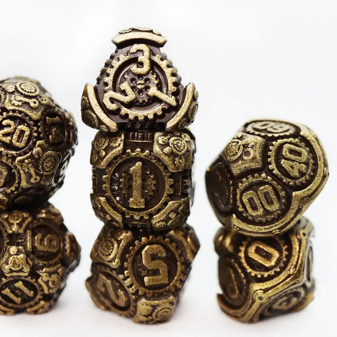 Airship Gears: Brazen Bulkhead - Metal Rpg Dice Set