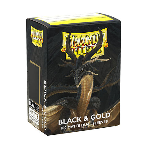 Dragon Shield Matte Dual Sleeves: Black & Gold
