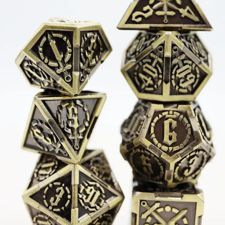 Crossed Swords: Timeworn Sword - Metal Rpg Dice Set