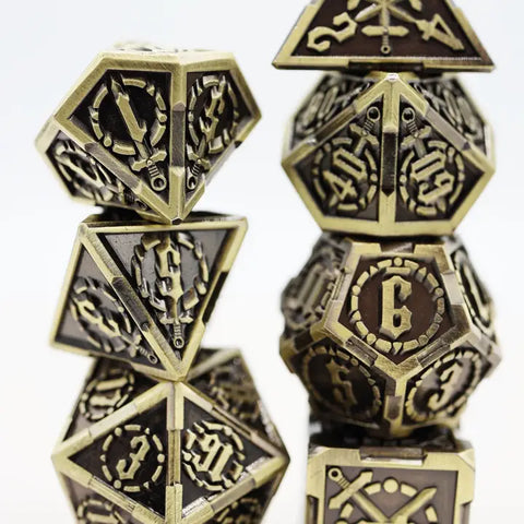 Crossed Swords: Timeworn Sword - Metal Rpg Dice Set