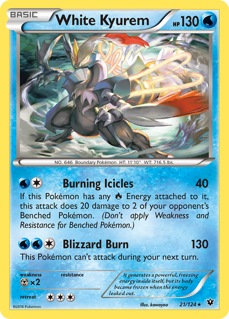 pokemon card kyurem White Kyurem (21/124) [XY: Fates Collide]