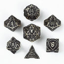 Solid Metal Fighter Class Rpg Dice Set - Ancient Bronze