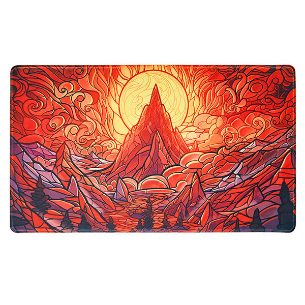 Playmat: Stained Glass- Burning Mountain