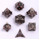 Solid Metal Paladin Dice - Ancient Silver W/Blood Spatter