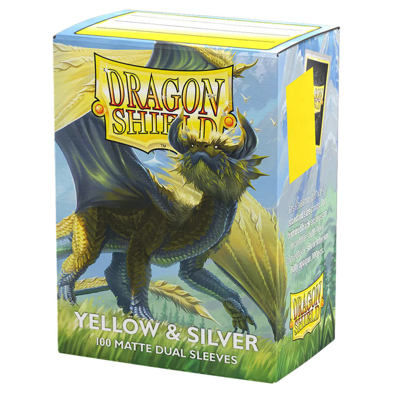 Dragon Shield Matte Dual Sleeve - Yellow & Silver 100ct
