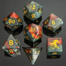 Dragon's Hoard Gem Stone Polyhedral Dice Set - Bloodstone