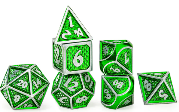Hymgho Behemoth RPG Dice Set Brushed Green
