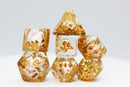 SKULL AND GOLD GLITTER RPG DICE