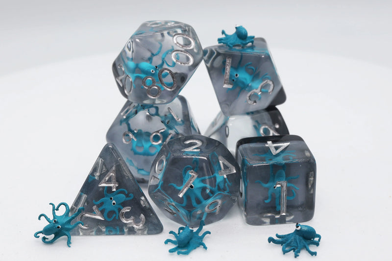 TEAL OCTOPUS RPG DICE
