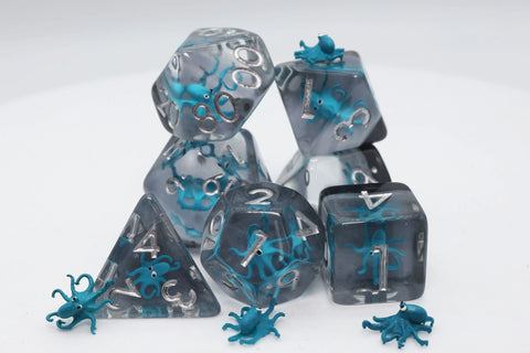 TEAL OCTOPUS RPG DICE