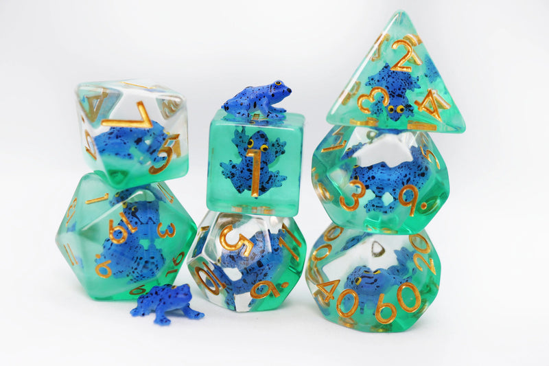 DARK BLUE FROG RPG DICE