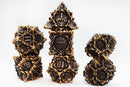 Floral Starburst: Gilded Goldenrod - Metal Rpg Dice Set