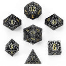 Hymgho Metal Hollow Gear Dice Set Gunmetal w/ Gold