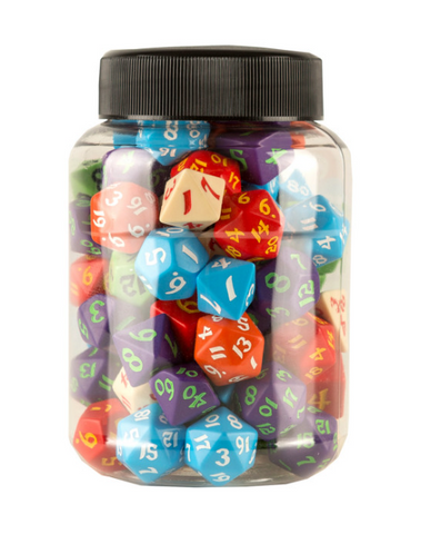 Round Jar of Classic RPG Dice