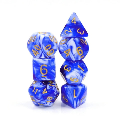 Blue Porcelain RPG Dice Set