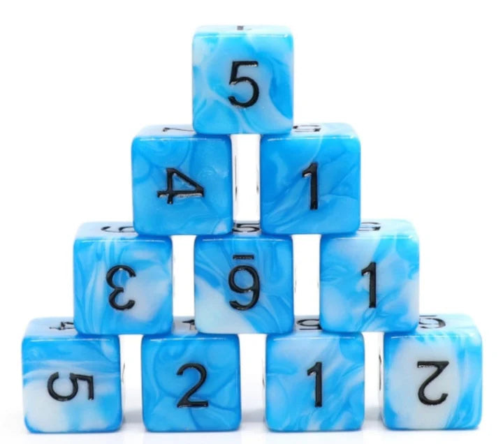 12 piece D6s - Cumulus cloud