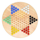 Wood Chinese Checkers Set with Glass Marbles