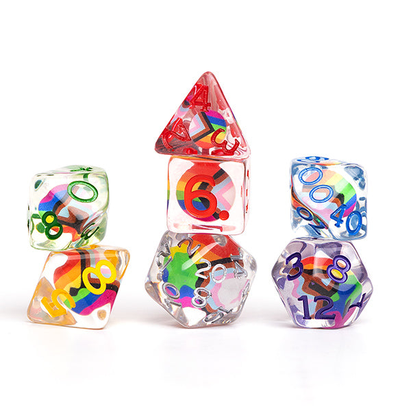 7-Die Set D&D Progress Pride Dice Set