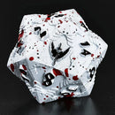 Solid Metal Paladin Dice Set - Matt White/Blood Splatter