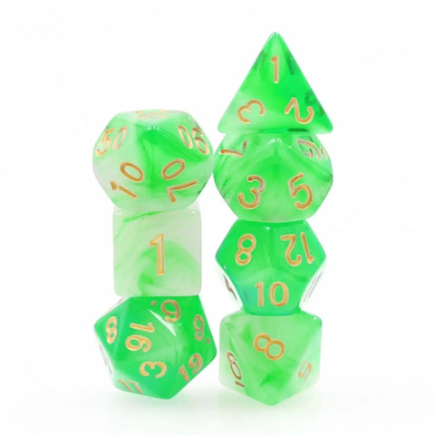 Green Milky Rpg Dice Set