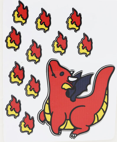Dragon and Flames Sticker Sheet