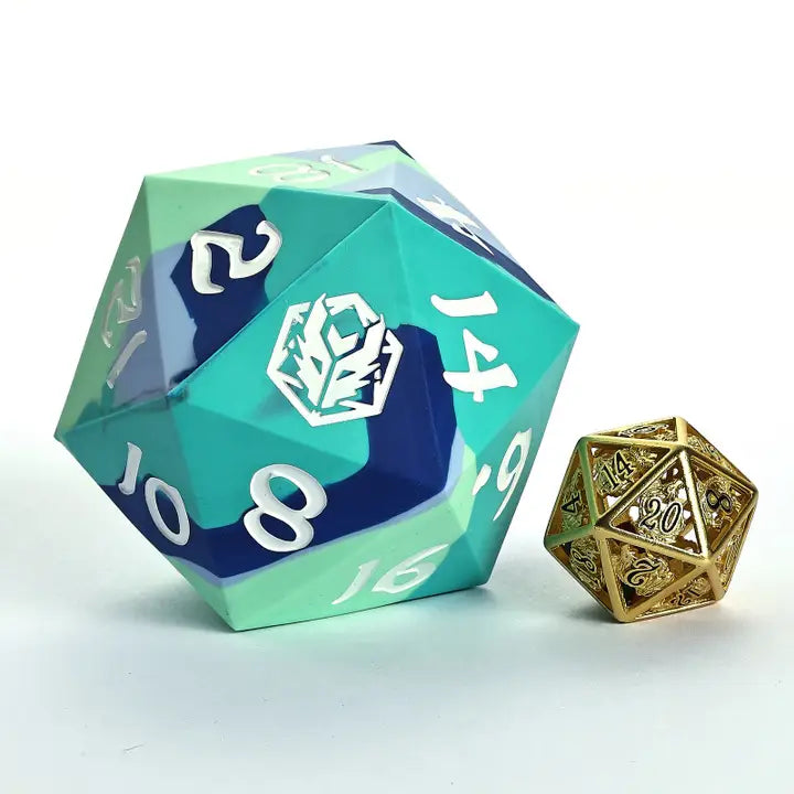 55mm Chonk Rubber Silicon D20- the Ice Ball