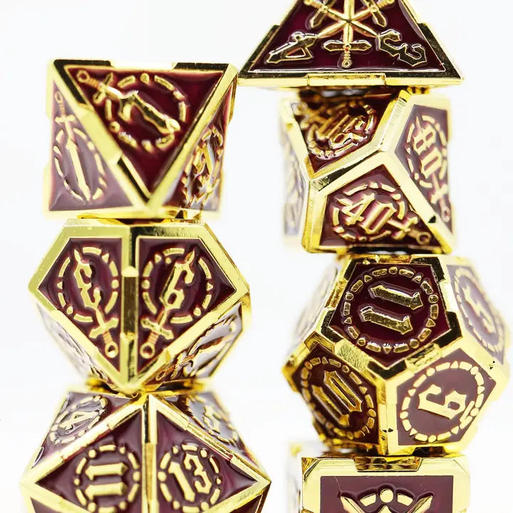 Crossed Swords: Royal Amethyst Sword - Metal Rpg Dice Set