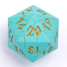 Barbarian 35mm Single D20 Spindown - Turquoise with Gold