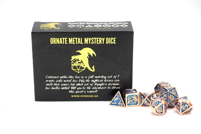 Mystery Full Matching Solid Metal Polyhedral RPG Dice Set