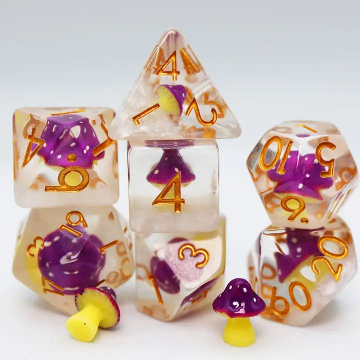 Purple Mushroom Rpg Dice Set