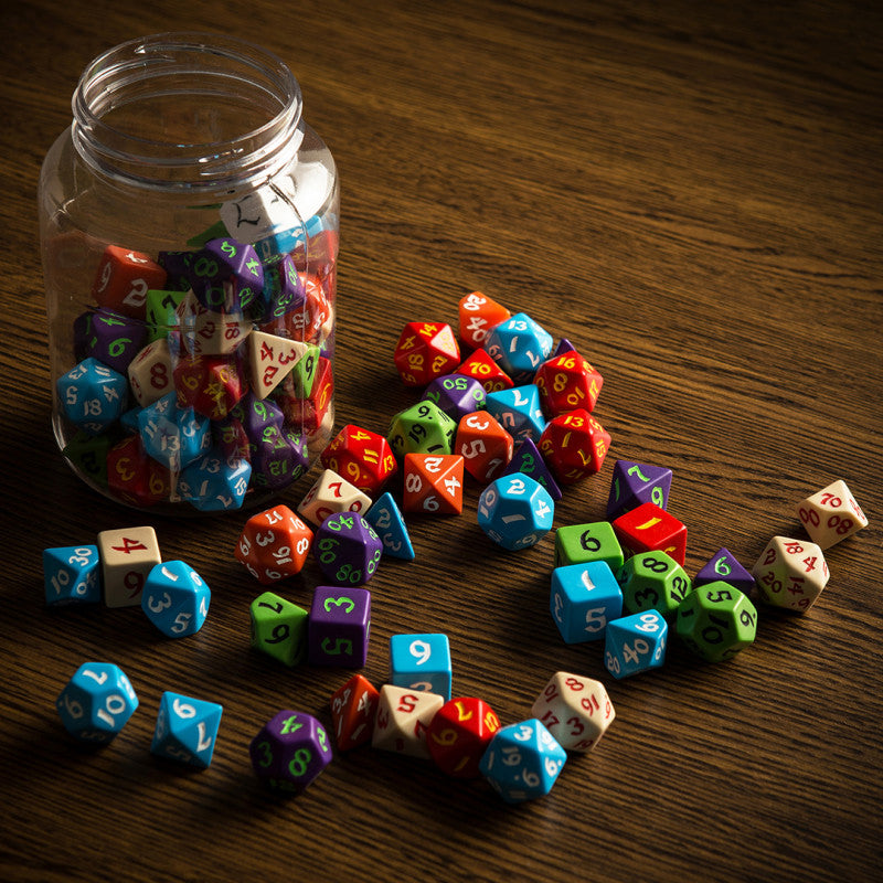 Round Jar of Classic RPG Dice