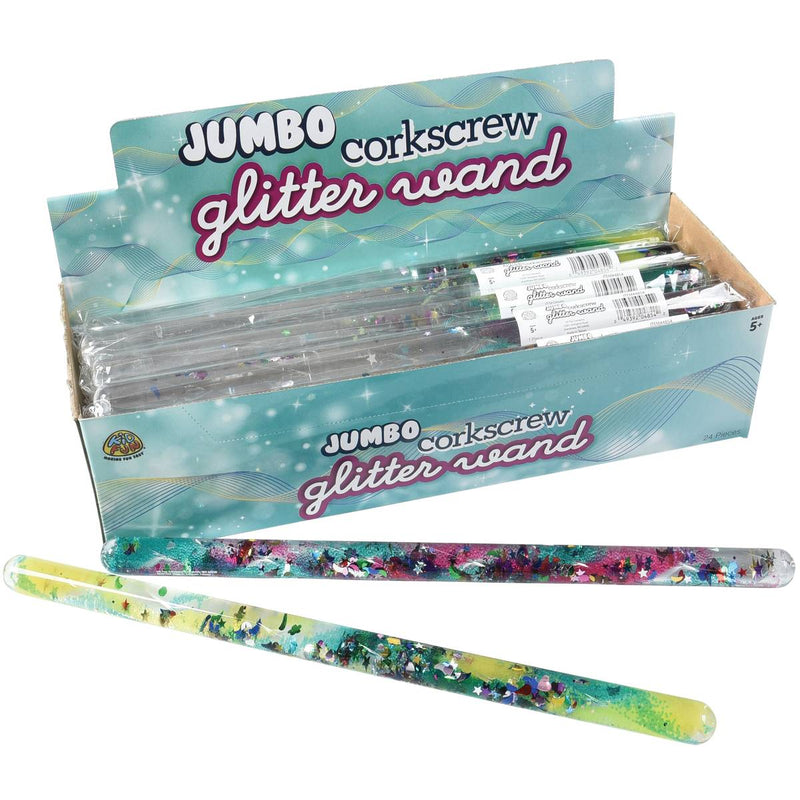 Jumbo Corkscrew Glitter Wand