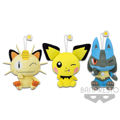Pokemon Hopepita Big Plush - Pichu, Meowth & Lucario