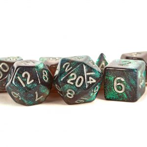 MDG Poly Dice Set: Stardust- Gray w/ Silver Numbers