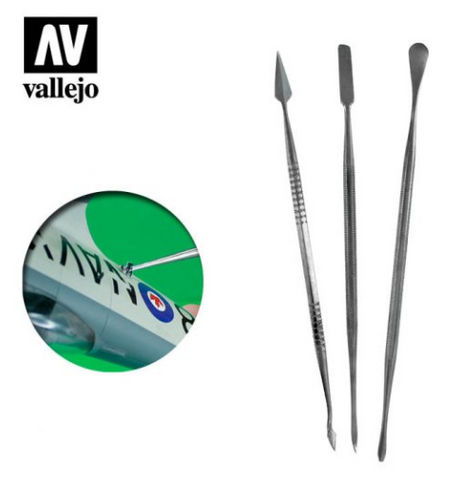 Set of 3 Stainless Steel Carvers Vallejo Hobby Tools