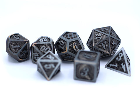 Solid Metal Dragon Dice (Black Iron)
