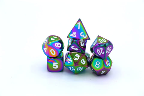 Prism Rainbow Dragon Dice (White Numbering)