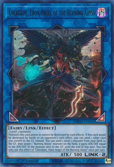 Cherubini, Ebon Angel of the Burning Abyss [MP20-EN096] Ultra Rare