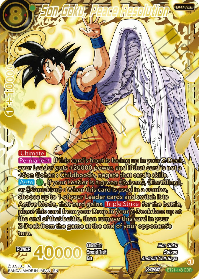 Son Goku, Peace Resolution (God Rare) (BT21-148) [Wild Resurgence]