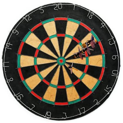 Triple Out Darts Tournament Bristle Dartboard with 6 Regulation Steel Tip Darts