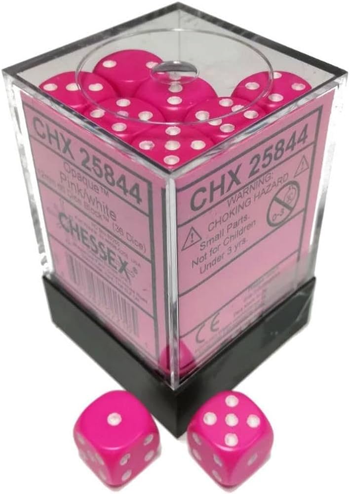 Chessex: Opaque 36D6 Dice Set - 12mm
