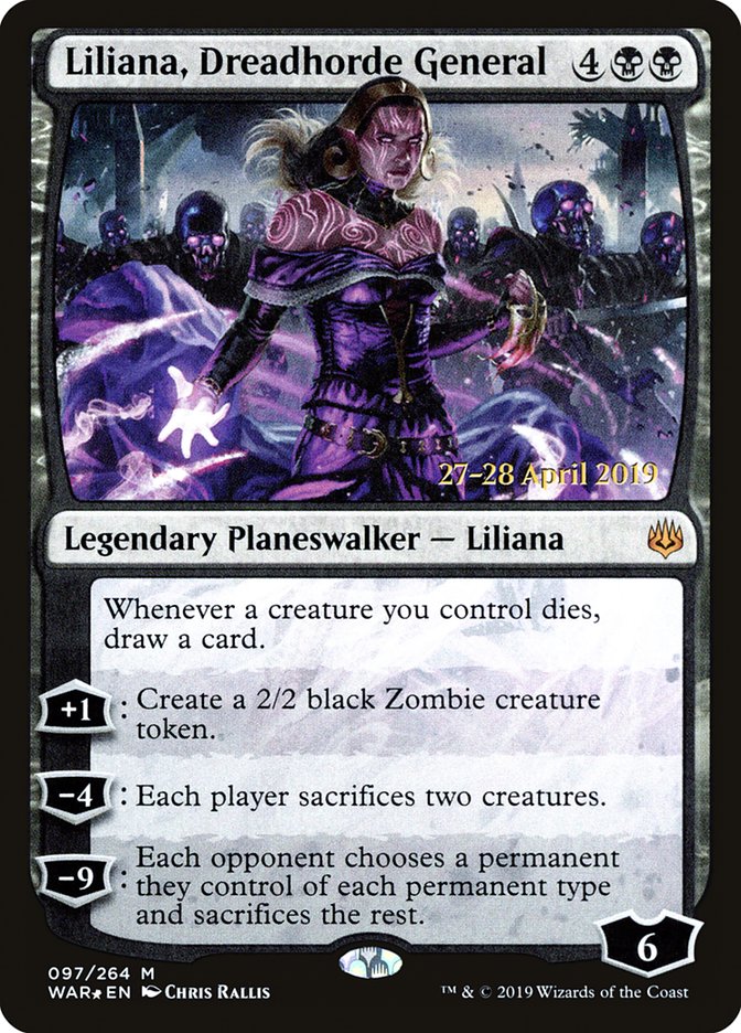 Liliana, Dreadhorde General  [War of the Spark Prerelease Promos]