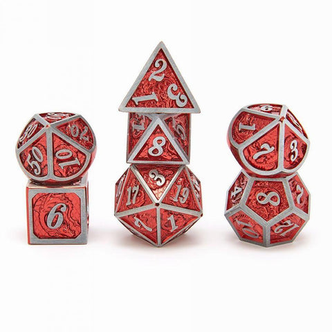 Ember Deep Red Dragon Scale Metal Dice