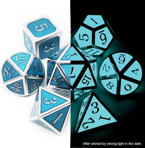 Glow in the Dark Metal Dice