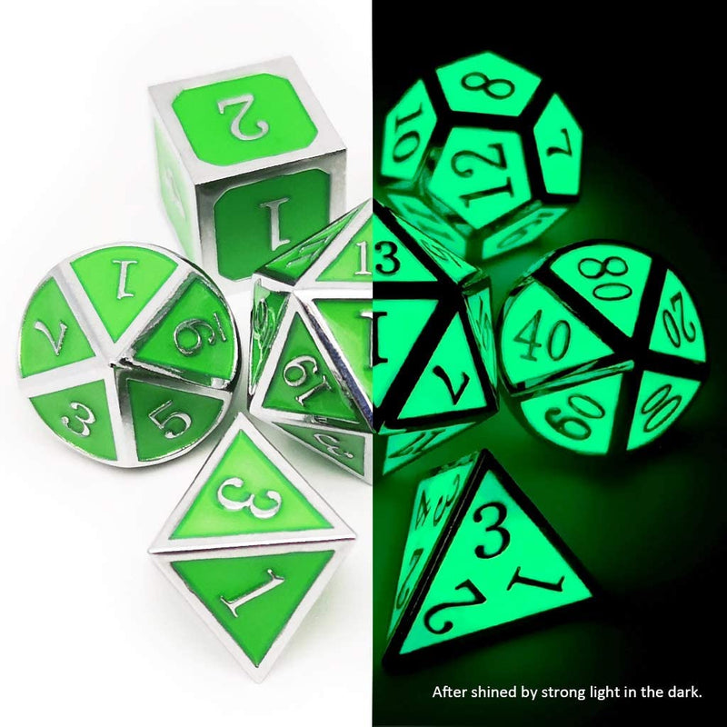 Glow in the Dark Metal Dice